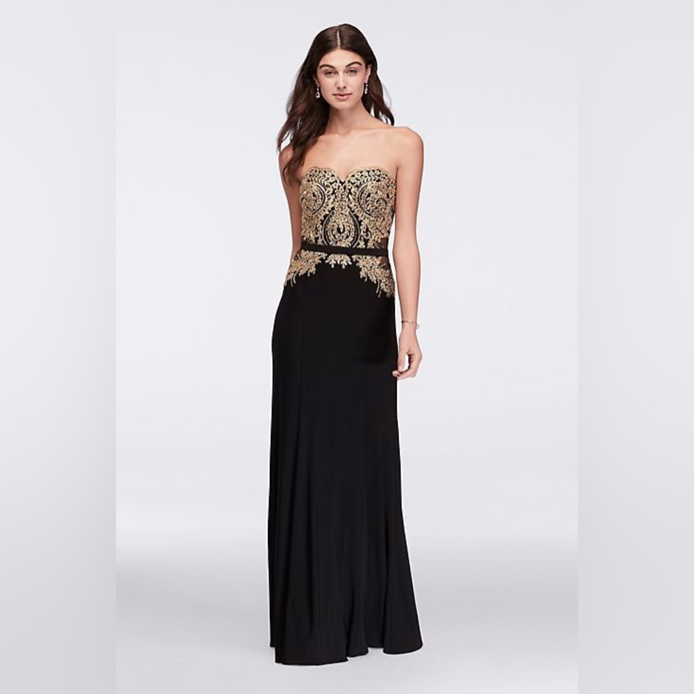 Black and gold prom dress/ gown NWT